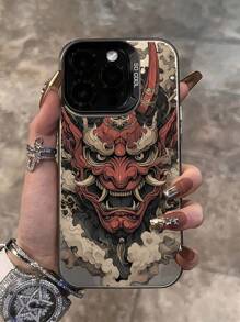 1 件骷髅和鬼脸图案手机壳，防震创意哑光磨砂手机套，节日礼物，儿童礼物 - 彩色 - 查看 2