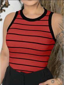 Kit 3 Regatas Canelada Listrada e Lisa Ribana Camiseta Básica Blusa Dia a Dia Moda Gringa Regata Casual
