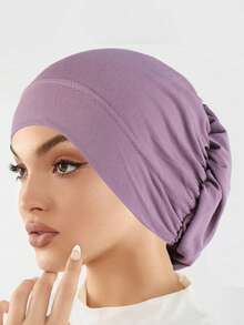 女士弹力头巾 - 弹性全包覆式癌症化疗帽，柔和灰色 - 适合日常、节日、术后佩戴 - 易于护理且佩戴稳固 - 理想的生日/母亲节礼物、宗教场合、优雅头饰、耐用结构、头部遮盖物、特殊场合睡眠帽 - 顏色 - 查看 22