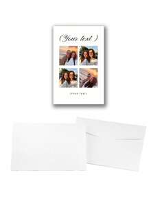 1pc Personalized Greeting Card, Customizable With Couple Photos, Creative Couple Design, Suitable For Birthday, Anniversary, Graduation, Wedding, School Opening, Back To School, Custom Gift For Him/Her, Family, Friends, Thoughtful Gift - Multicolor - View 7