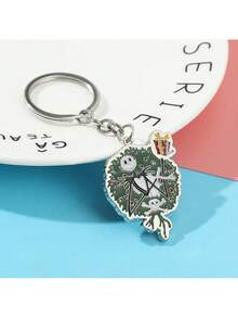 1PC Disney Officially Licensed  Jack Skellington Cartoon Animation Keychain Sally Vintage Fashion Keyring Anniversary Gifts For Boyfriends And Girlfriends