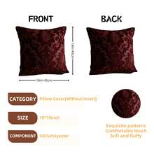 1pc 17.72 X 17.72 Inch Pillowcase Light Luxury Sofa Cushion Cut Velvet Fabric Pillowcase No Pillow Core Living Room Nordic Modern Minimalist Model Room Villa B & B Bedside Pillow - 橘色 - 查看 2