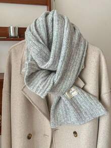 1 chiếc khăn quàng cổ len pha trộn màu trơn ấm áp trang trí đa năng phong cách sinh viên cho nữ, thích hợp cho mùa xuân, mùa thu, mùa đông, ngoài trời, trượt tuyết cho trang phục - Nhiều màu - Xem 14