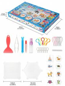 1500 مجموعة خرز قابل للذوبان في الماء 5 مم، ألعاب تعليمية للأطفال، خرز قابل للذوبان في الماء لصنع المجوهرات اليدوية مع خرز حسي، بخاخ ورق ملون، ملقاط، قالب مناسب كهدية عيد ميلاد لأطفال 5 سنوات وهدايا المناسبات، اكسسوارات فن إبداعي يدوي، الألوان عشوائية. - متعدد الألوان - مشاهدة 5