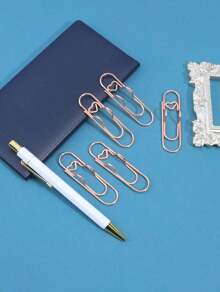 5 Pcs Creative Paperclip Shape Metal Pen Clip - Multifunctional Notebook Pen Holder, Assorted Colors Clip For Journal, Office And School Stationery Tools, Unique Back To School Supplies Gift