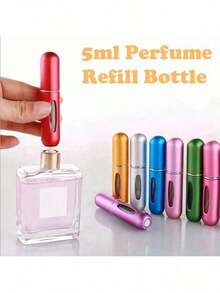 5ml Refillable Perfume Atomizer Spray Bottle, Single Pack, Shiny Pink Fragrance Bottle Sprayer Pump Storage Container For Travel, Living Room, Bedroom, Bathroom Home Decor, Wedding, Party, Birthday, Men's Gift, Mom Dad Friend, New Year, Accessory, Fun Gift - Đỏ - Xem 3