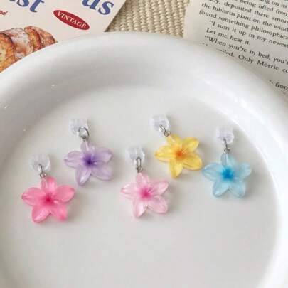 1/5pcs Sakura/Cherry Blossom Flower Style Dust Plug, Exquisite Fresh Sweet Cute Resin Pendant Decoration, Suitable For Spring And Summer, For Mobile Phone, Tablet, Earphone, Kindle Charging Port, Silicone Transparent Dust-Proof Plug, Suitable As Small Gifts, Waterproof And Anti-Dust For Phone Charging Port, Compatible With IPhone Lightning/Type-C And Other Android/Apple 17/16/15 Series Mobile Phones