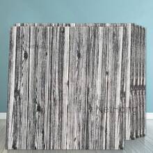 NetHong 3D Textured Wood Plank Wall Sticker - Realistic Gray Weathered Finish - Black and White - View 4