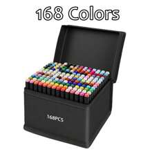 24/36/48/60/80/120/168/262 色绘图马克笔双头永久性艺术素描马克笔适用于插图学校提供返校 - 彩色 - 查看 13