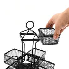 Porte-sachets de thé rotatif noir à deux étages, porte-sachets de thé amovible avec 8 compartiments - Noir - Voir 6