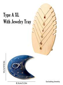 1pc Wooden Jewelry Display Stand Holder For Necklaces, Bracelets, Pendants, Jewelry Storage Organizer, Display Prop Summer Necessity For Women Storage Organizer Gift Travel Back To School - Yellow - View 11