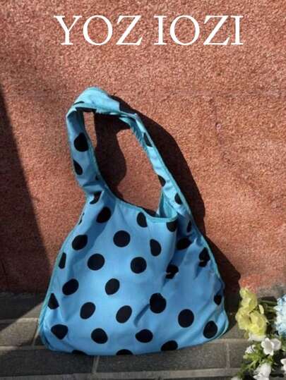 2025 New Chinese Style Embroidery Elegant Lady Tote Bag Shoulder Handbag Large Capacity Commuter Backpack Dots , Polka Dot