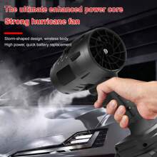 Cordless Turbo Jet Fan - Powerful Handheld Blower For Snow, Leaves And Dust, Electric Air Blower, EU Version - 黑色 - 查看 6