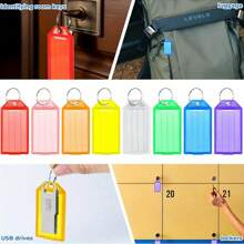 120 Pcs 8-Color Plastic Key Tags With Ring, Label Window & Labels - Ideal Key Identifiers For Luggage, Backpacks & Items