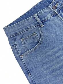 男士时尚街头风经典蓝色中等厚度宽松牛仔裤 - 藍色 - 查看 5