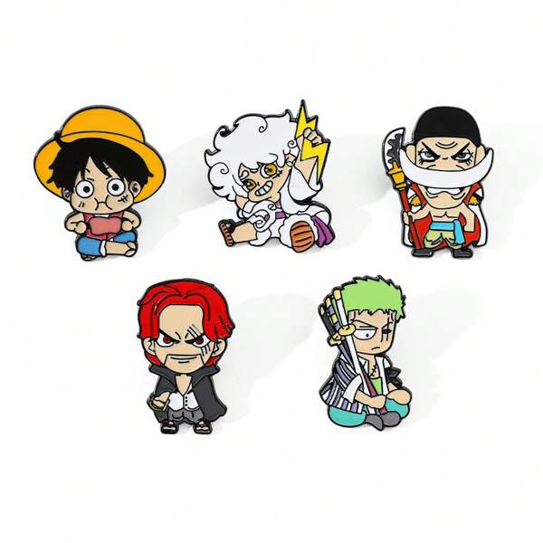 ONE PIECE 1 pièce 1/5 pièces Broche d'anime à sang chaud d'aventure Roronoa Zoro mignon en émail Insigne métallique Bijoux Sac à dos Accessoires vestimentaires Cadeau de fête Épingle pour vêtements Charme de sac