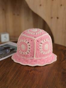 1pc Women's Fashion Hollow Handmade Hat, Suitable For Spring, Summer, Autumn Daily Wear - Black - View 4