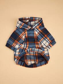 PETSIN 1pc Colorful Plaid Pet Sweatshirt, Warm & Soft Pet Clothing For Cats & Dogs, Comfortable Indoor & Outdoor Wear, Cute Pet Hoodie For Autumn/Winter