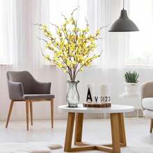 Artificial Cherry Blossom Flowers 4 Pcs Faux Cherry Blossom Stems Faux Silk Cherry Blossom Branches 41'' Fake Flowers Long Stems For Vase Arrangements Home Wedding Table Decor (Pink) KF - 黃色 - 查看 6