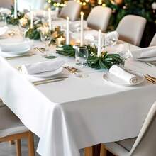 4pcs/8pcs Thick Disposable Solid Color Plastic Tablecloths, 137x274cm Rectangle, Suitable For Birthday Party, Wedding Decoration - Multicolor - View 12