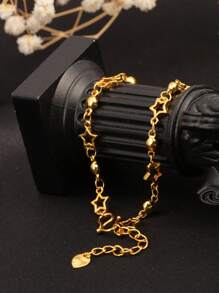 1 pieza Pulsera de cadena retorcida de 24K oro, pulsera apilable ajustable hipoalergénica de acero de titanio, regalo de cumpleaños para amigos y parejas, primavera/verano 2025