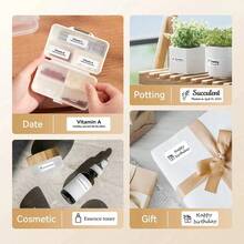 Niimbot Label 3Rolls Label For NIIMBOT B1 B21 B3S B31 K3 Mini Portable Thermal Printer Label White Sticker For Adhesive Label Printer For Containers, Waterproof, Oil-Proof And Tear-Proof Thermal Printer Labels - White - View 5