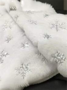 1 pieza Falda para árbol de Navidad blanco de 60/90/122cm, Falda esponjosa y suave para árboles de Navidad, Decoración de alfombra, Falda de árbol de Navidad esponjosa con lentejuelas plateadas en forma de copos de nieve, Decoraciones navideñas, Decoración navideña acogedora para el hogar. Decoraciones navideñas, decoración de invierno para la habitación