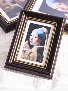 1 Peça Conjunto de Moldura de Foto Retrô Marrom Dourado de Alta Qualidade, Estilo Retrô com Moldura de Foto Antiga, com Passepartout, na Cor Café, Suporta Posicionamento Vertical ou Horizontal, Adequado para Exibição em Mesa e Parede, Decoração de Parede Retrô para Sala de Estar e Quarto