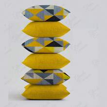 6 Zippered Pillows, 3 Plain And 3 Printed, 0.45x0.45xm - AL - 3TA-3AM - 查看 4