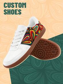 Men's Custom Photo PU Upper Low-Top Sneakers, Lightweight & Stylish Comfortable, Unisex All-Season Casual Wear, Customize Gift For Mom/Dad/Her/Him/Girlfriend/Boyfriend/Wife/Husband/Friend - Multicolor - View 3