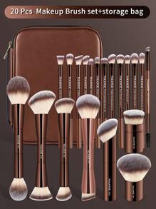 MAANGE 7支/11支/13支/20支专业长铝管化妆刷套装，含收纳袋，包括粉底刷、散粉刷、腮红刷、高光刷、修容刷、眼影刷、眉刷、晕染刷、混合刷等，刷毛柔软，方便携带，是旅行化妆的理想之选，也是送给女性和女孩的礼物。套装包含各种化妆刷，是完整的化妆套装、化妆刷套装、化妆礼品套装等。