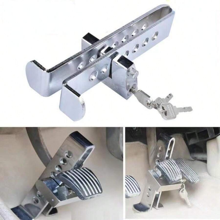 Car Hidden Brake Clutch Anti-Theft Lock - 3 Keys Security Tool For Pedal Protection, Automobile Safety - default - View 1