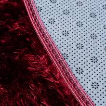 1pc Premium Red Round Velvet Rug, Soft, Living Room Carpet, Nordic, Bedroom, Bedside, Lounge, Dressing Room, Home Decor, Christmas, Winter New Arrival, Comfortable Underfoot, High-Quality Polyester Fiber, Thick, Home Aesthetic Decor, Washable Carpet, Modern Minimalist Rug, Tranquil Style