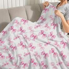 Bowknot Prints Ultra-Soft Flannel Throw Blanket Digital Printing, 280gsm, All-Season Comfort Polyester Blankets Great Gift For Friend, Family, Wedding, Birthday,Warm,Soft,Comfortable,Cozy Personalized Ideal Gifts For Him,Her,Boyfriend,Girlfriend,Dad,Mom,Family,Friends,Pets ,For Anniversaries,Valentine's Day,Mother's Day,Birthdays,Father's Day,Weddings,Graduation,Christmas,Housewarming Sofa,Bed,Car,Bedroom,Living Room,Office,Outdoor Camping,Beach,Wall Decoration - 多色10 - 查看 3