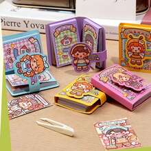 红薯装扮贴纸迷你豆笔记本可爱裁剪自由手账贴创意场景装扮贴纸笔记本 - 彩色 - 查看 5