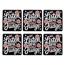 25pcs "We Listen & Don't Judge" Inspirational Quote Silicone Beads, Floral Pattern, Durable DIY Craft Beading, Suitable For Keychain, Bracelet, Necklace, Pen Decor And Jewelry Making, Fun Typography High Quality Silicone Beads & Bead Assortments - Slogan Series - View 13