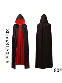 1Pc Halloween Vampire Cloak Toy Red Black Double Sided Death Cloak Makeup Costume Props(The Color And Style Of The Binding Rope Are Random) - Multicolor - View 9