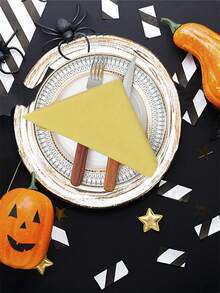 2/6/12/240 pièces Serviettes de couleur unie simples pour Halloween, lavables et réutilisables, convenant pour les fêtes, le salon, la salle à manger, la décoration de la maison