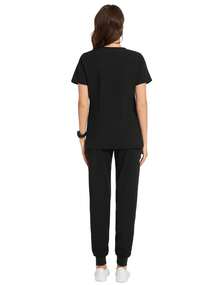 Fitglam Women's Scrub Jogger Pants Lightweight Nurse Uniform With 5 Pockets - 黑色 - 查看 6