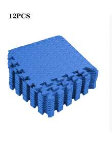 16片装健身器材泡沫垫 - 非防水EVA泡沫材质，适用于健身房和家庭锻炼，耐用彩色拼图垫（黑/灰），可降低噪音并确保训练安全，健身配件