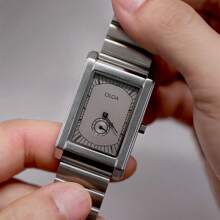 1 件男士高端简约低调方形表盘防水石英手表，休闲日常佩戴