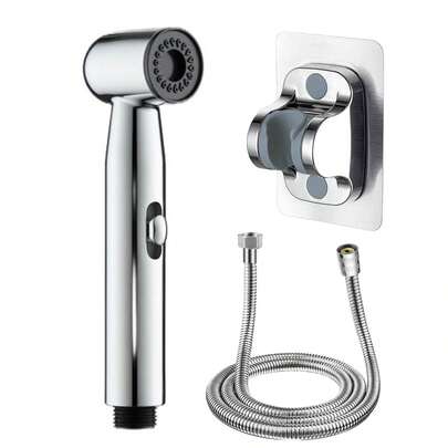 Handheld Bidet Sprayer Set, Bathroom Bidet WC Spray With 1.5M Hose, And Punch-Free Bracket, Used For Cleaning Sink, Bathroom Corner, Toilet, Personal Hygiene, Universal Fit Sink Spray Attachment, Side Sprayer Head, Faucet Sprayer Replacement
