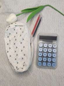 1pc Gradient Dopamine Calculation Mechanical Keyboard Round Shape, 10 Digit Large Display Suitable For Finance, Accounting, Students, Office Use, Ins Style, High-End Color, High Cost Performance (Random Shipment Of New And Old Versions)Need To Prepare Two Pcs AAA Battery 1.5v,School Supplies,Back To School