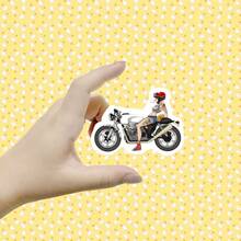 Motorcycle Girl Cool Attitude Stickers, Suitable For Stationery, Water Cups, Tablets, Mobile Phone Cases, Etc., Disposable Stickers