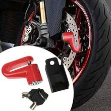 Candado Disco Aluminio Motocicleta Bicicleta Segura Proteccion Anti Robo Freno Bloqueo Lock Compacto Vmingo Mexico - Rojo - Ver 4