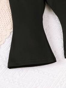 3件套女婴休闲套装，格子长袖衬衫搭配马甲外套和喇叭裤，适合日常休闲和户外穿着，夏季 - 藍色 - 查看 7