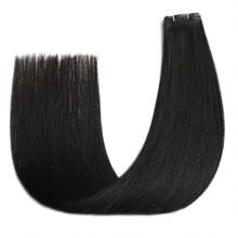 Genius Weft Human Hair Extensions Salon Quality Seamless Sew In Hair Extensions One Piece 50G Straight Hand Tied Invisible Genius Weft Easy To Style Real Human Hair - SNatural - View 3