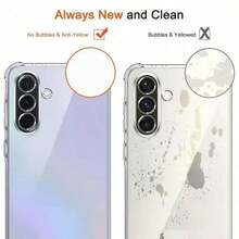 适用于 Galaxy S25 Ultra S24 Ultra S23 Ultra S22 S21 FE A05 A06 A16 A26 A36 A56 A14 A24 A34 A54 A15 A25 A35 A55 水晶透明防震手机壳软 TPU 保险杠防刮保护套，适用于红米手机系列 - 無色 - 查看 9