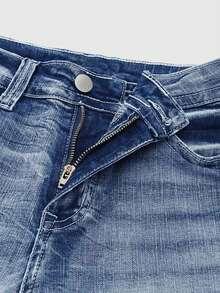 New Women's Casual Button Pocket Jeans - High-Quality Straight-Leg Denim Pants For Everyday Wear - Best-Selling Jeans For Women