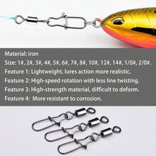 U-Shaped Swivel Snap Hooks, 8-Shaped Connector Rings, Quick Swivel Clips Fishing Accessories